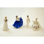 4 Royal Doulton porcelain Figurines : comprising HN2791 - Elaine, HN 2468 - Diana,