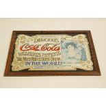 2 large Vintage Coca Cola framed bar mirrors,