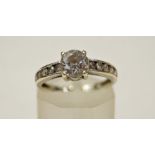 A cubic zirconia single stone ring,