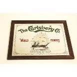 A Vintage framed picture mirror of 'The Carlsberg & Co World famous shippers of beer',