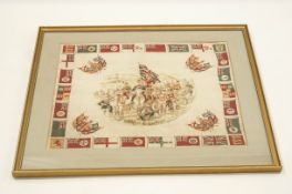 Victorian Commonwealth Military framed scarf,