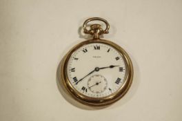 Rolex, an open faced pocket watch, signed to the enamel dial,