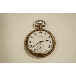 Rolex, an open faced pocket watch, signed to the enamel dial,