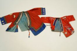 Three embroidered silk Chinese children's jackets,