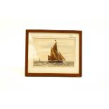 K Burtonshaw (20th Century) Sailing Yacht Signed lower left Watercolour 13.5cm x 19.