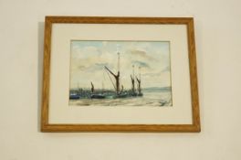Harol Croucher (20th Century) Boats at Harbour Signed Harol Croucher lower right Watercolour 16cm x