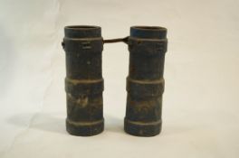 Two 19th Century shell carriers, blue painted exteriors with coat of arms visible but rubbed,