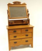 A satin walnut late Victorian dressing chest,