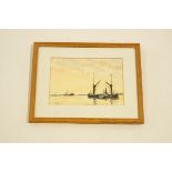 Harol Croucher (20th Century) Yachts in Harbour Signed lower left Watercolour 16.