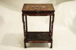 A late 19th/early 20th Century Chinese inlaid hardwood table,