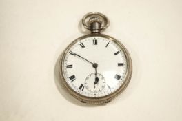 Anonymous, a silver open faced pocket watch, Birmingham 1913,