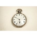 Anonymous, a silver open faced pocket watch, Birmingham 1913,