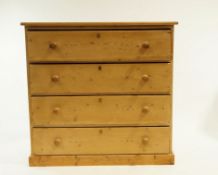 An early 20th Century pine chest of drawers,