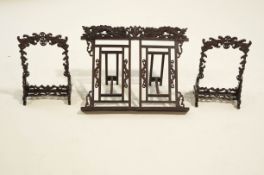 Three modern Chinese hardwood photograph/picture stands,