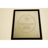 A Vintage Courage Best, framed bar mirror,