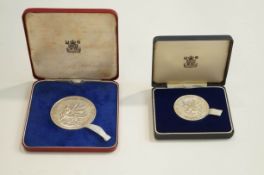 Two silver Prince of Wales Investiture, 1969 medallions,