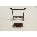 A Chinese hardwood jewellery/implement stand, carved with dragons,