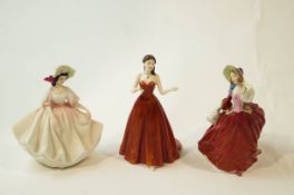 3 Royal Doulton Figurines : comprising HN4392 - My Love,