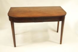 An early 19th Century mahogany 'D' end side table with square section tapered legs,