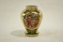 An Austrian porcelain vase, manufactured by Bindenschild, decorated with transfer print,