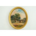 H H Armitage A pair of Figures - Cattle and horses in a landscape and Figures fishing in a