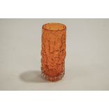 A Whitefriars Tangerine bark vase, designed by Geoffrey Baxter, pattern No 9690,