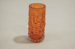 A Whitefriars Tangerine bark vase, designed by Geoffrey Baxter, pattern No 9690,
