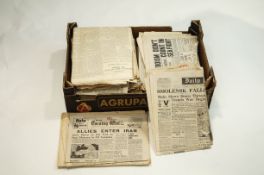 A large quantity of WWII Newspapers,