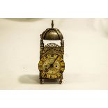 A Victorian brass lantern clock, signed A Fromansteel, with pierced decoration of fish,