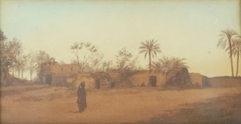 English School, mid 19th century Egypt Watercolour Titled and dated 1854 veso. 18.5cm x 35.