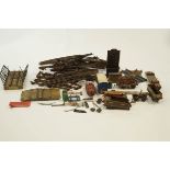 A collection of Hornby '0' gauge items, including Locomotive 31801, coaches,