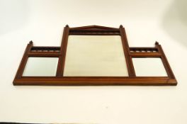 An Edwardian mahogany framed over-mantel mirror,