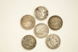 Six Victorian silver half-crowns,