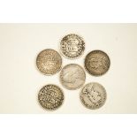 Six Victorian silver half-crowns,