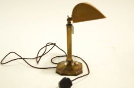 An Art deco brass Banker's desk lamp (restored and tested),