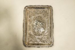 A late Victorian silver dressing table tray, by Levi & Salaman, Birmingham 1900,