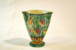 A Beswick shape 789 Vase, decorated with an Italian majolica style pattern, with a twin pinched rim.