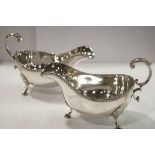 A pair of silver sauce boats, by Ellis & Co, Birmingham 1961, with cable border,