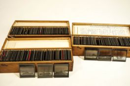 A collection of over 100 photographic slides,