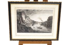 A 19th Century engraving titled 'A view of St Vincent's Rocks and the Hot Wells, near Bristol',