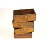 Four Rolls Royce Ltd ex-factory original tool stores wooden boxes,