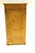 A Victorian pine hallrobe, with drawer to base,