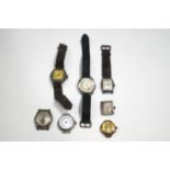 Seven various wristwatches including a 1950's Tudor chrome cased round wristwatch