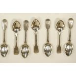 A matched set of six Victorian silver dessert spoons, by William Eley, London 1842/44,