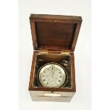 A Victorian mahogany and brass bound Marine Chronometer, the dial inscribed A.