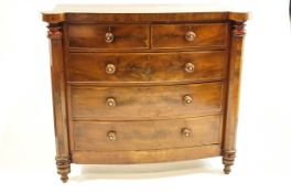 A 19th Century mahogany chest of drawers,with two short over three long drawwers,