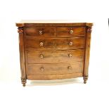 A 19th Century mahogany chest of drawers,with two short over three long drawwers,