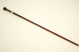 A South African hardwood stick with silver presentation collar