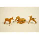 Three Beswick Palomino foals,