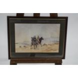 David Howell PPRSMA (b1939) 'Arab Tribesman on Horseback' limited edition print number 28/400